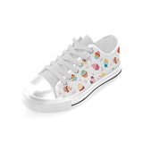 Cake cupcake design pattern Men's Low Top Shoes White