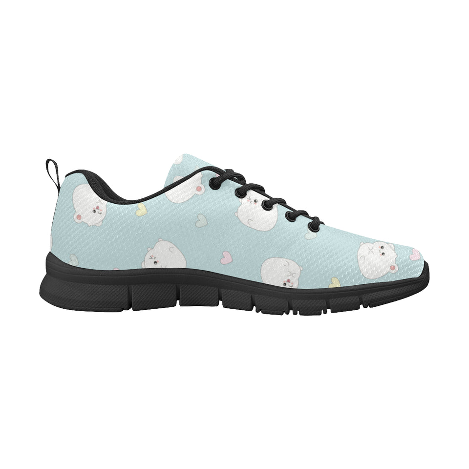 White cute hamsters heart pattern Women's Sneaker Shoes