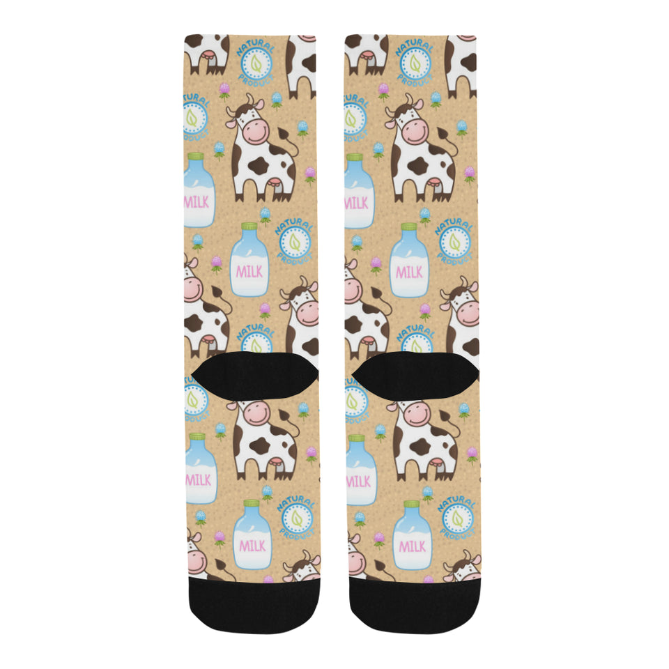 Cow bottle of milk pattern Crew Socks