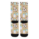 Cow bottle of milk pattern Crew Socks