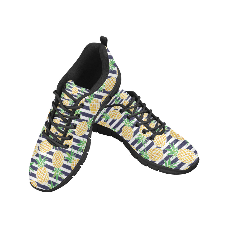 Pineapples pattern striped background Men's Sneaker Shoes