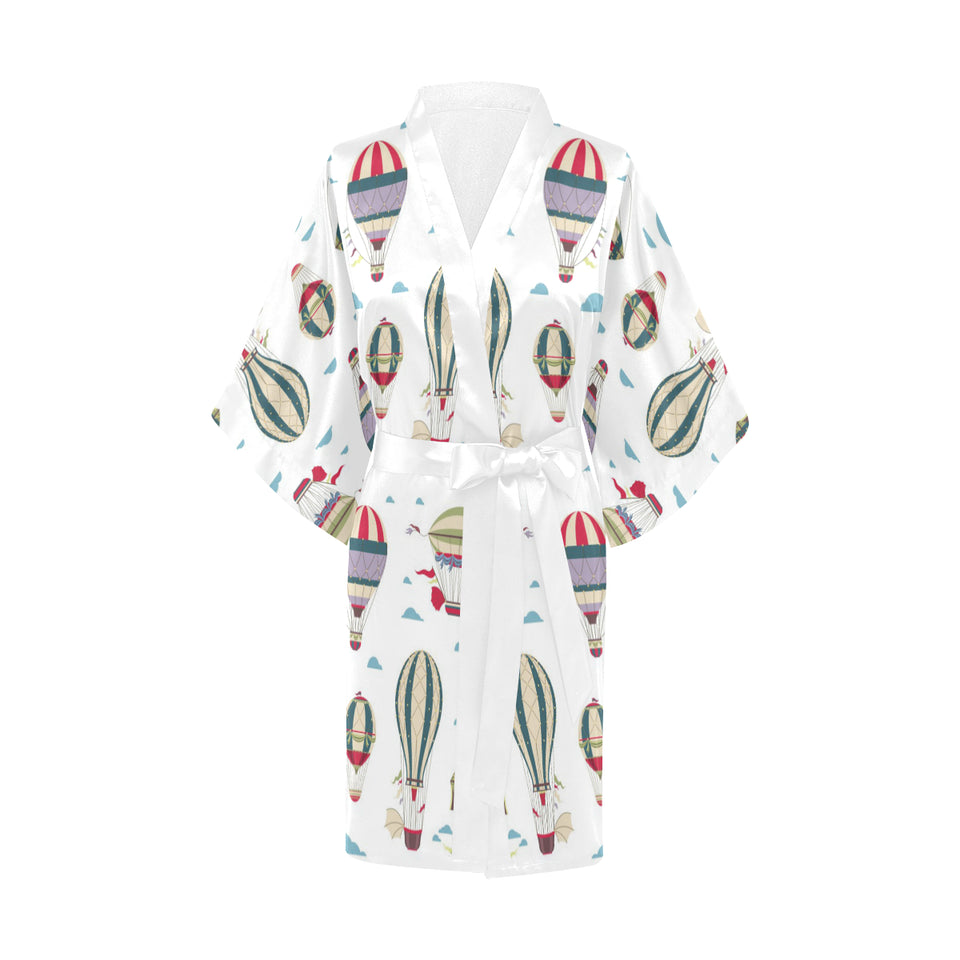 Hot air balloon pattern Women's Short Kimono Robe