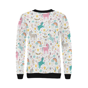 Colorful unicorn pattern Women's Crew Neck Sweatshirt