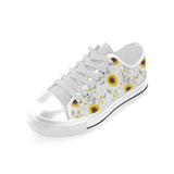 beautiful sunflowers pattern Men's Low Top Shoes White