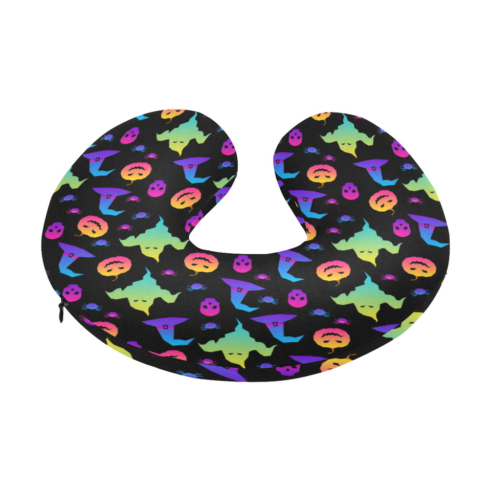 Colorful halloween background U-Shaped Travel Neck Pillow