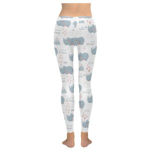 cute rhino heart pattern Women's Legging Fulfilled In US