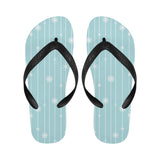Snowflake pattern blue stripe background Unisex Flip Flops