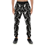 Saxophone music notes treble clef black white them Unisex Casual Sweatpants