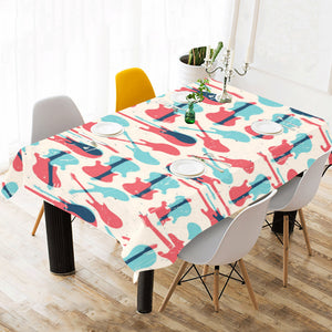 Red Blue guitar pattern Tablecloth