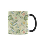 Hand drawn sea turtle fish pattern Morphing Mug Heat Changing Mug
