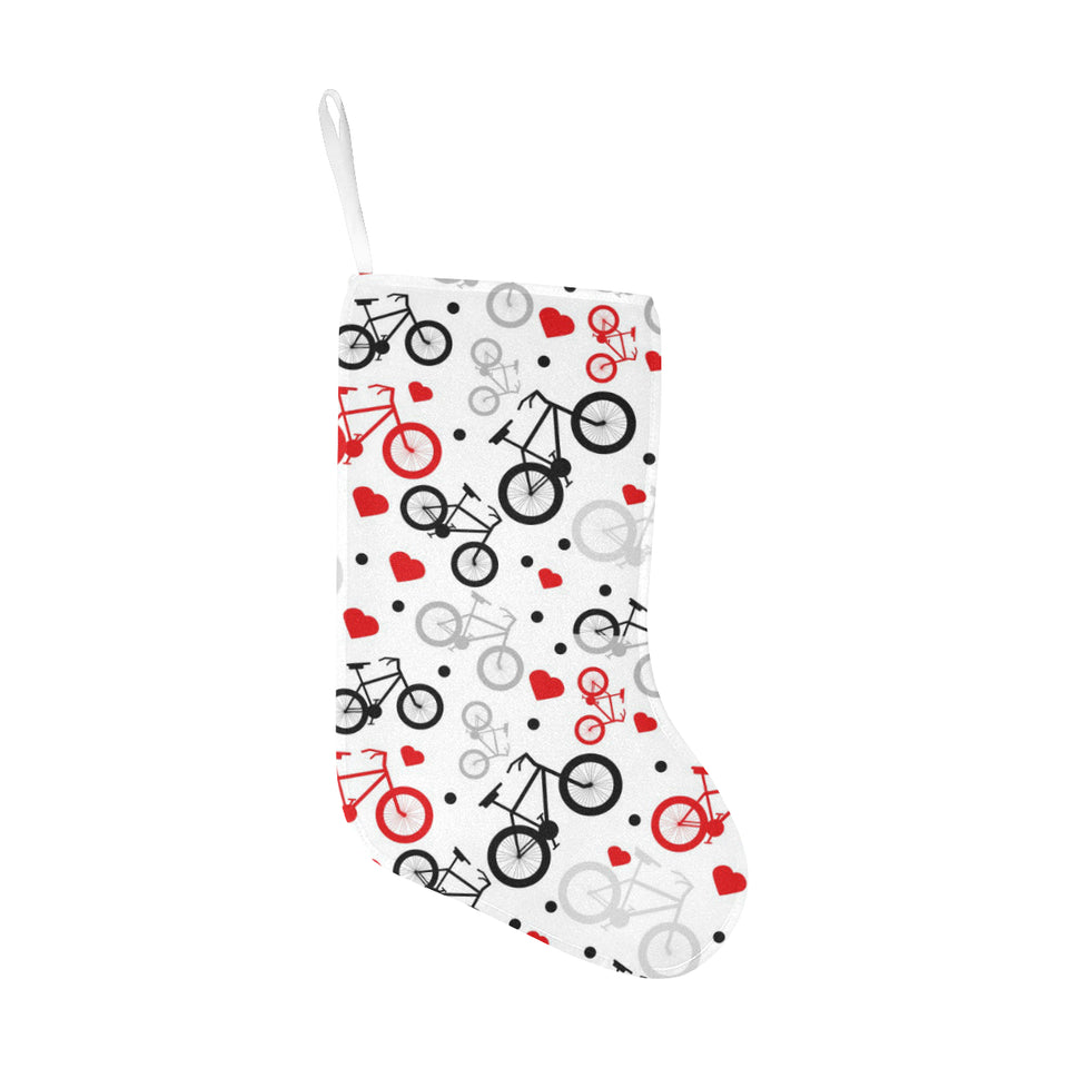 Bicycle Pattern Print Design 04 Christmas Stocking