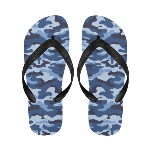 Blue camouflage pattern Unisex Flip Flops