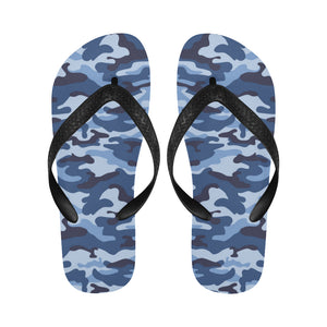 Blue camouflage pattern Unisex Flip Flops