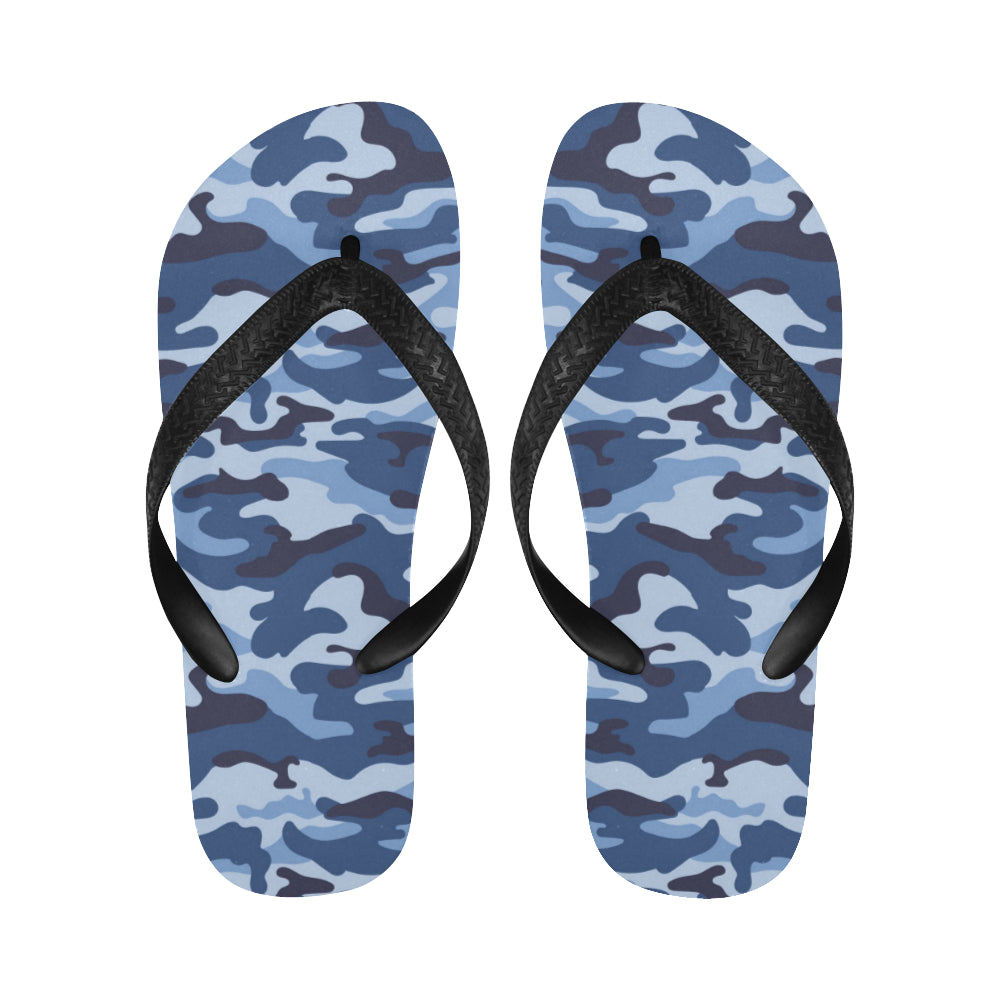 Blue camouflage pattern Unisex Flip Flops