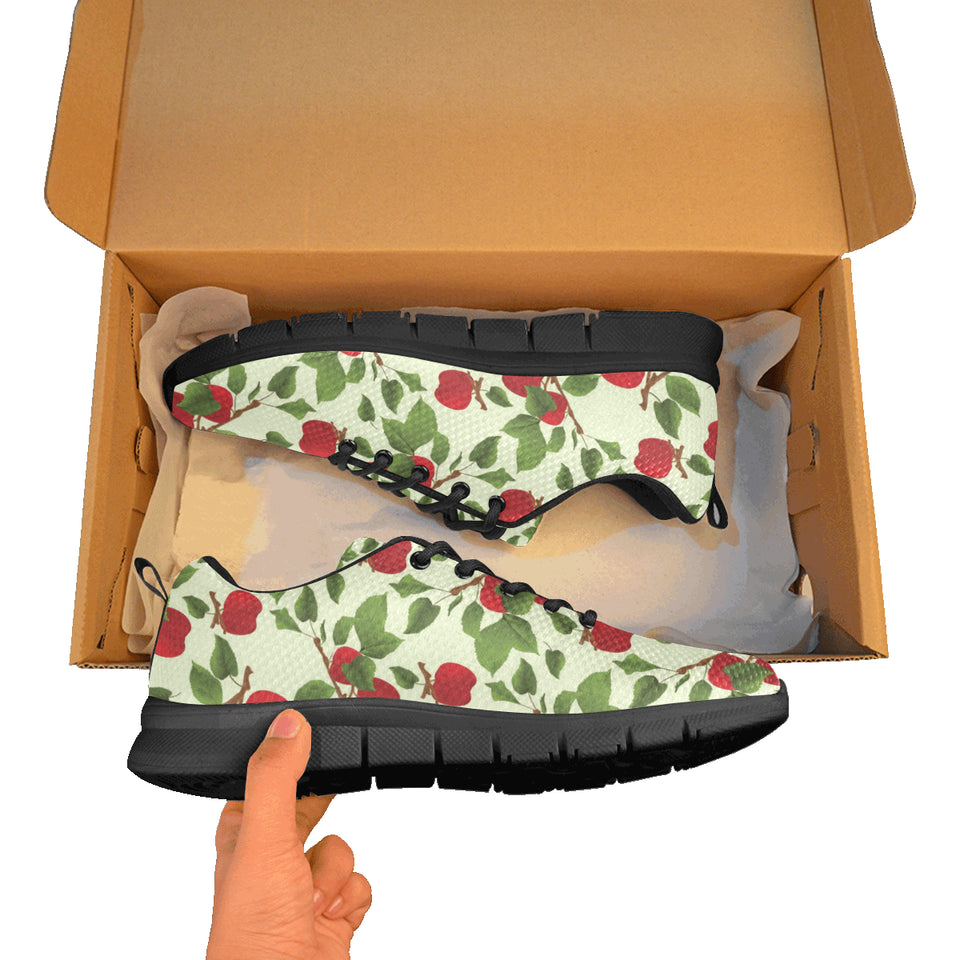 Red apples leaves pattern Men's Sneaker Shoes
