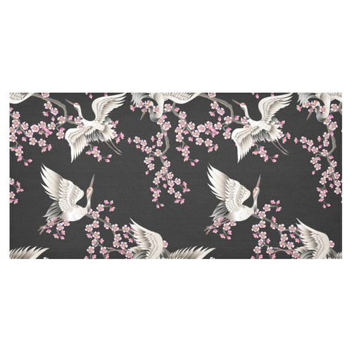 Japanese crane pink sakura pattern Tablecloth