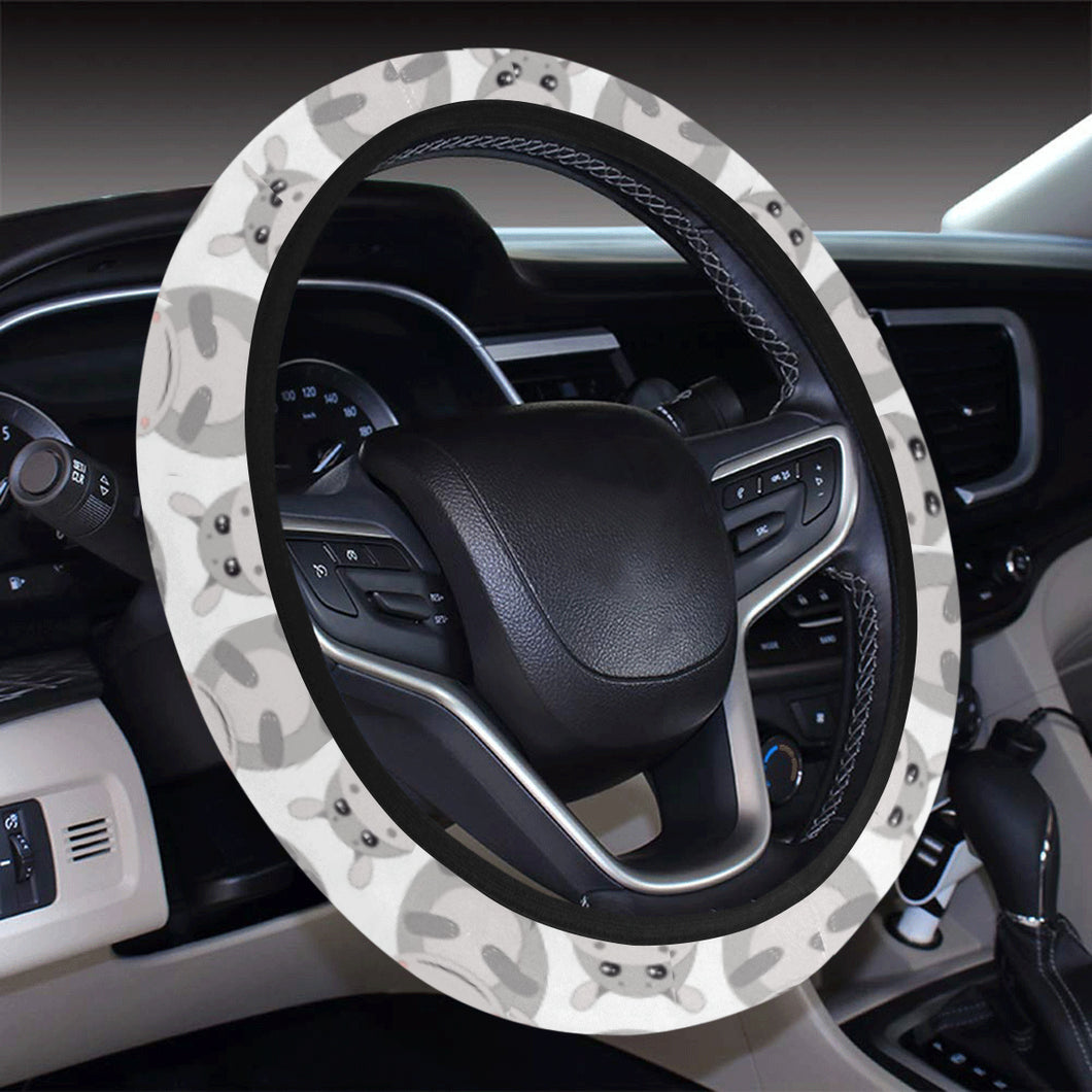 Hippopotamus Pattern Print Design 05 Car Steering Wheel Cover