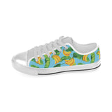 banana leaves banana design pattern Men's Low Top Shoes White