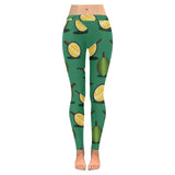 Durian pattern green background Women's Legging Fulfilled In US