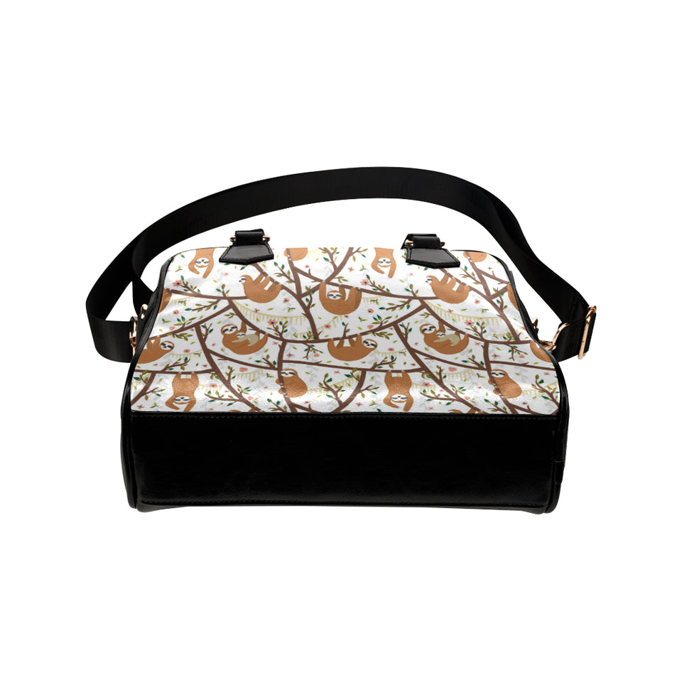 Sloths hanging on the tree pattern Shoulder Handbag