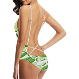 cucumber whole slices pattern Women's One-Piece Swimsuit