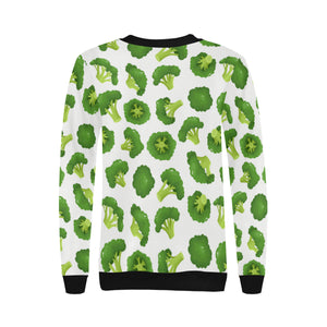 Cute broccoli pattern Women's Crew Neck Sweatshirt