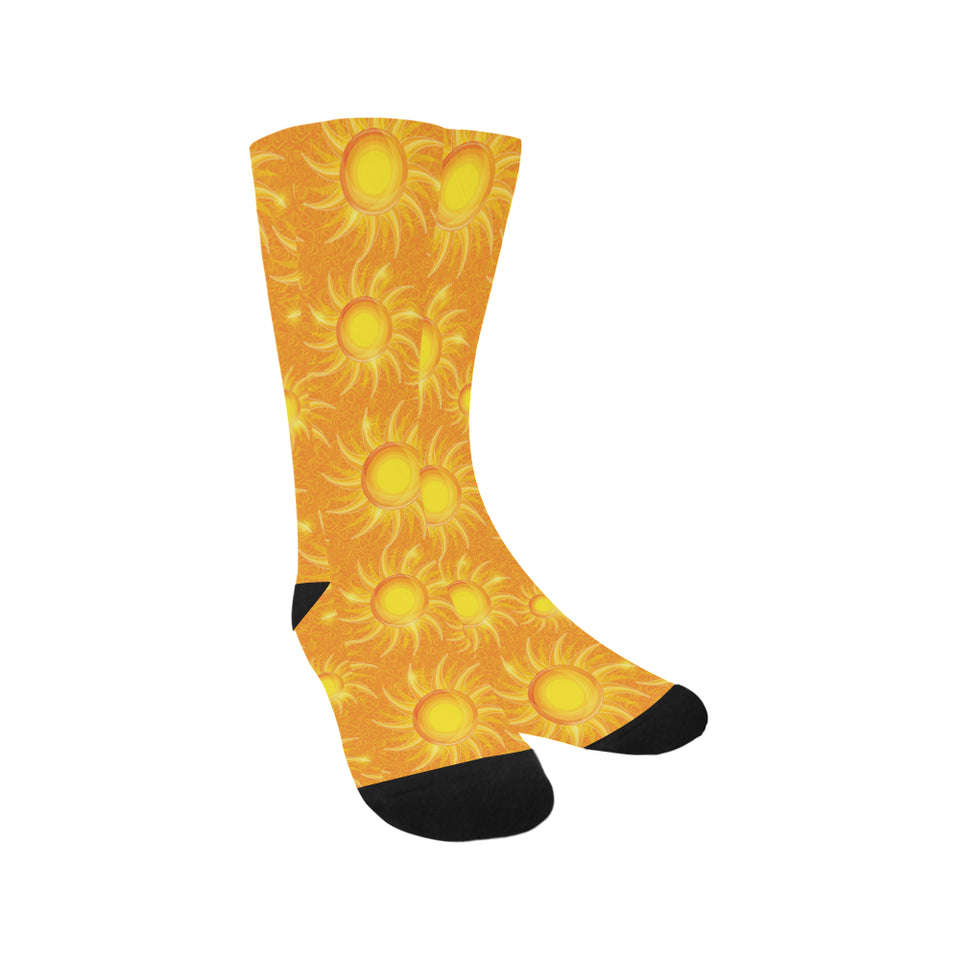 Sun orange background Crew Socks