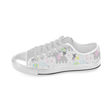 Cute elephant mouse pattern Men's Low Top Canvas Shoes White