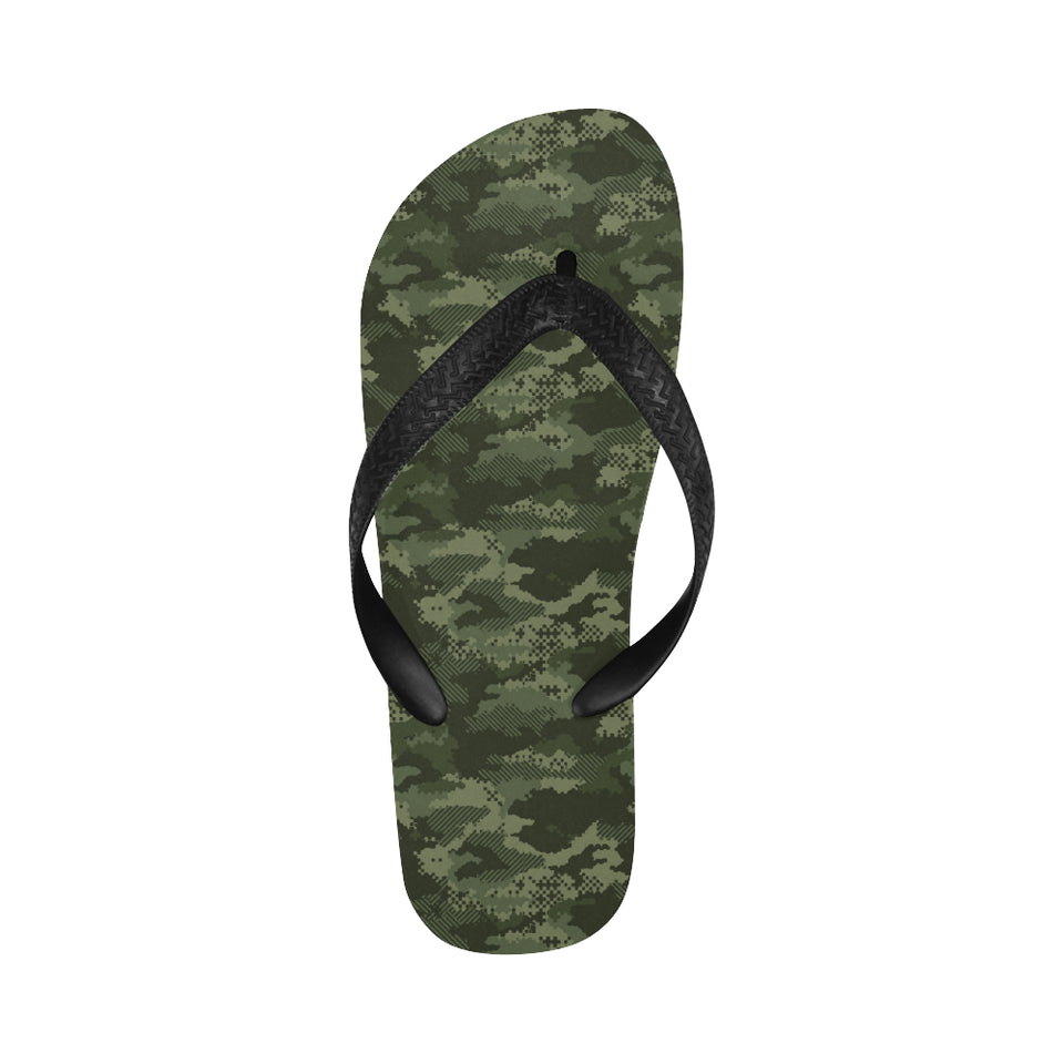 Digital Green camouflage pattern Unisex Flip Flops