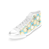 Bee honeycomb pattern Women's High Top Canvas Shoes White