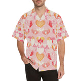 Hand drawn heart design pattern Men's All Over Print Hawaiian Shirt