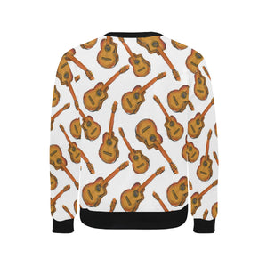 Paint Guitar Pattern Men's Crew Neck Sweatshirt