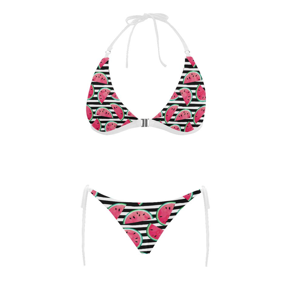 Watercolor paint textured watermelon pieces Sexy Bikinis Two-Piece Swimsuits