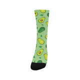 Avocado pattern green background Crew Socks