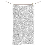 Cartoon hand drawn ice cream black white Bath Towel