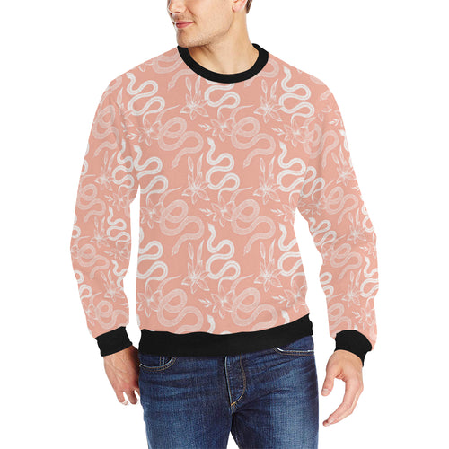 Snake lilies flower pattern Men's Crew Neck Sweatshirt