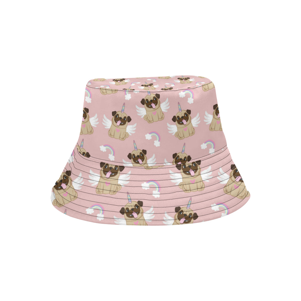 Cute unicorn pug pattern Unisex Bucket Hat