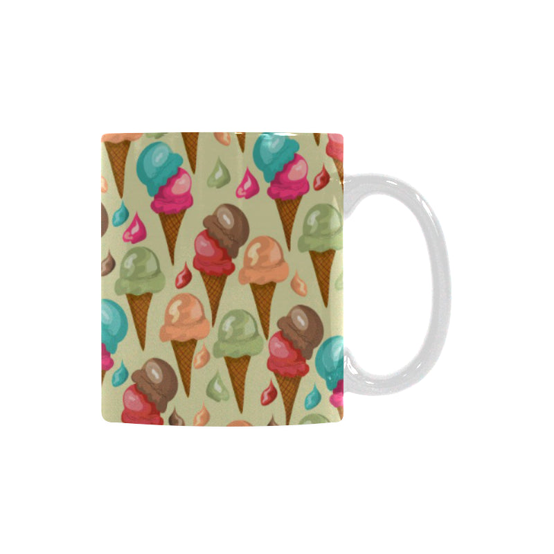 Colorful ice cream pattern Classical White Mug (Fulfilled In US)