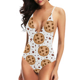 chocolate chip cookie pattern Women's One-Piece Swimsuit