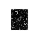 Hand drawn space rocket star planet Morphing Mug Heat Changing Mug