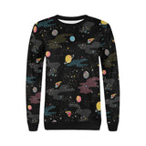 space pattern Women's Crew Neck Sweatshirt