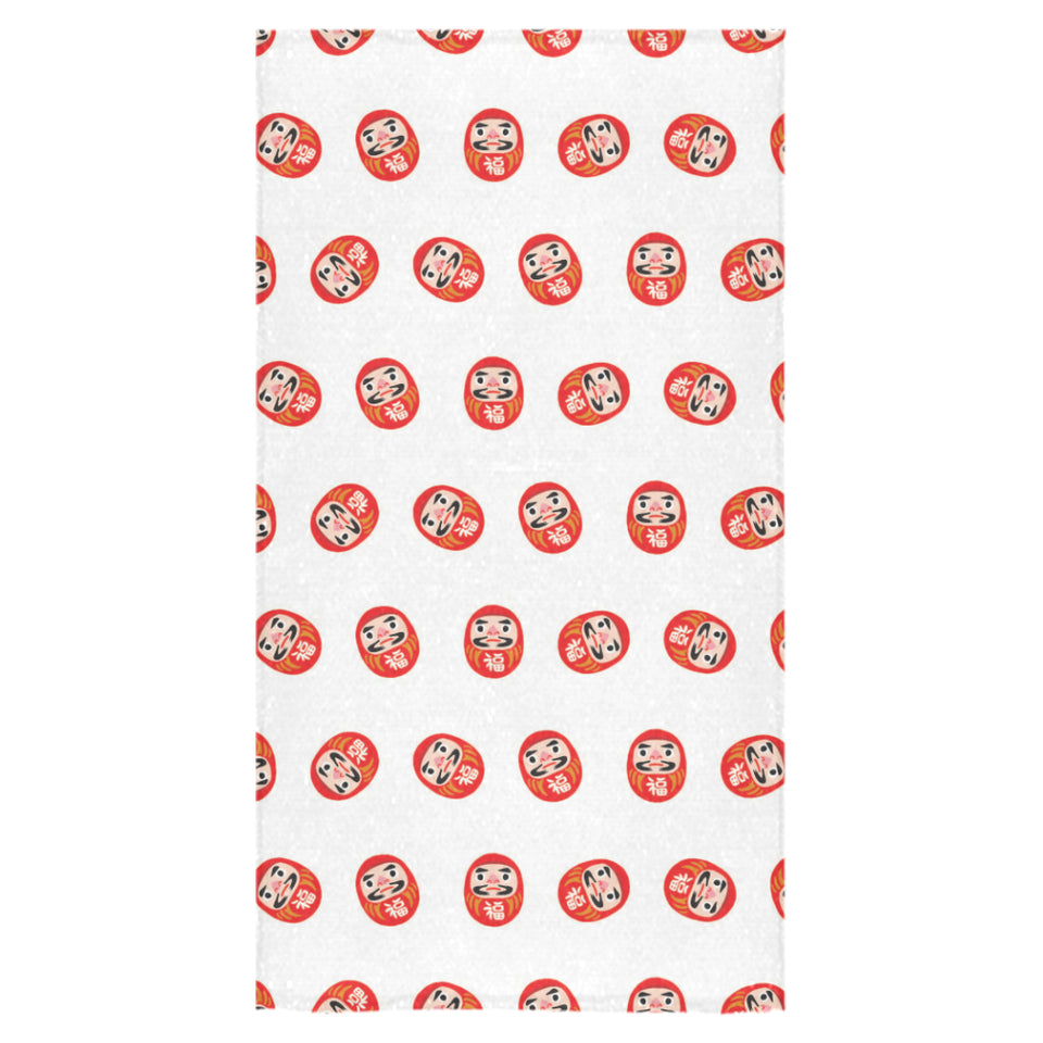 Daruma japanese wooden doll pattern Bath Towel