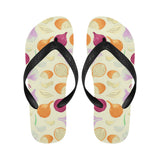 Onion garlic white red pattern Unisex Flip Flops