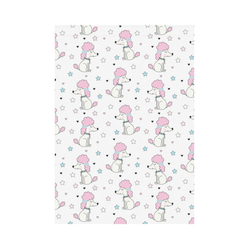 Cute poodle dog star pattern House Flag Garden Flag