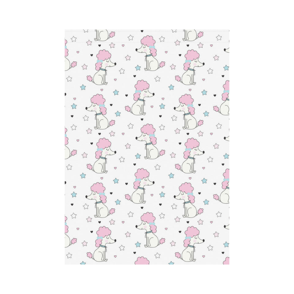 Cute poodle dog star pattern House Flag Garden Flag