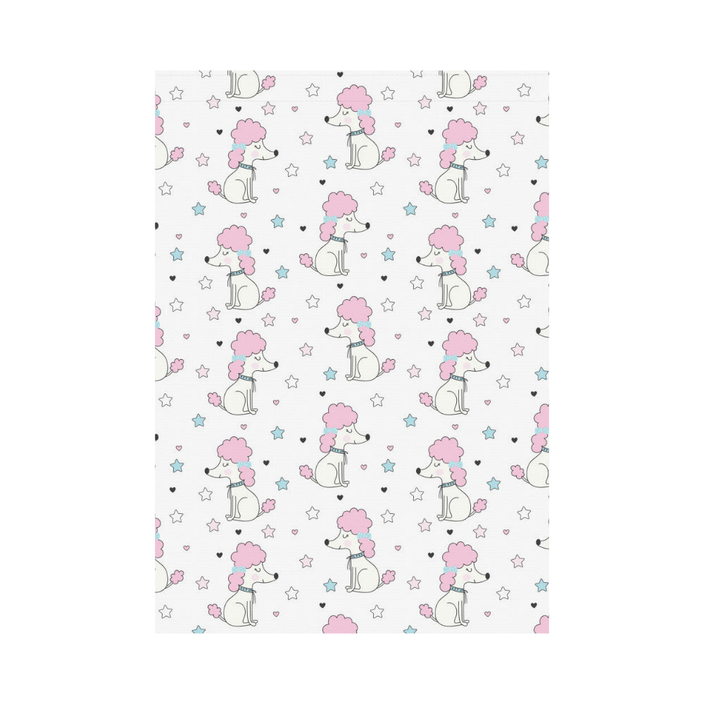 Cute poodle dog star pattern House Flag Garden Flag