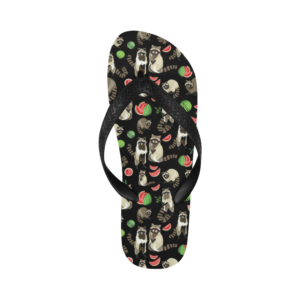 Raccoon watermelon pattern Unisex Flip Flops