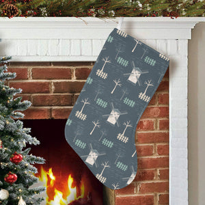 windmill tree pattern Christmas Stocking