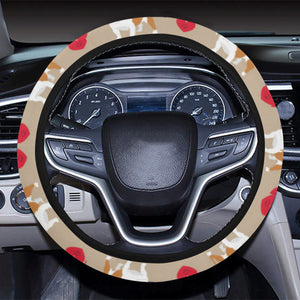 English Bulldog Pattern Print Design 05 Car Steering Wheel Cover
