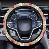 English Bulldog Pattern Print Design 05 Car Steering Wheel Cover